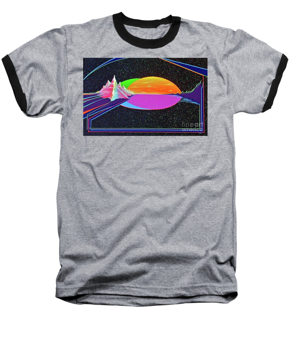 Space Art Baseball T-Shirt featuring the painting Revelations New Earth by Alan Johnson