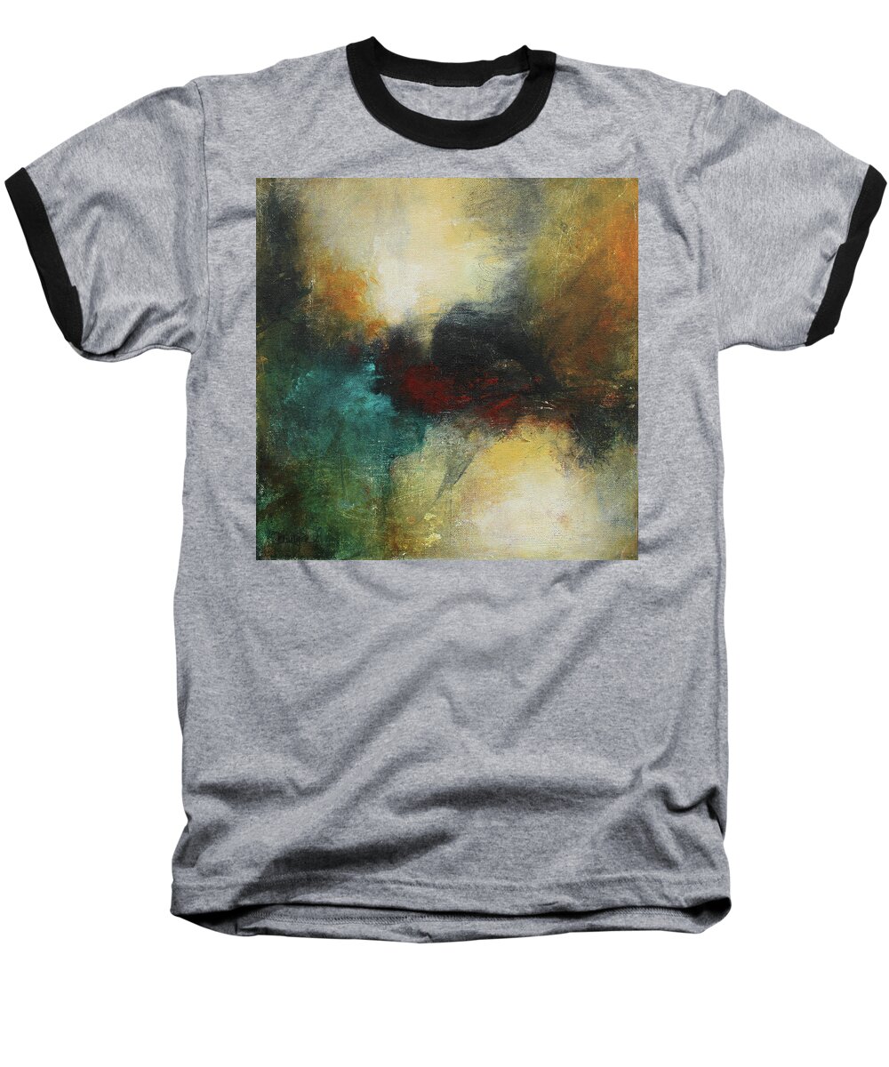 Blue And Red Abstract Painting Baseball T-Shirt featuring the painting Rich Tones Abstract Painting by Patricia Lintner