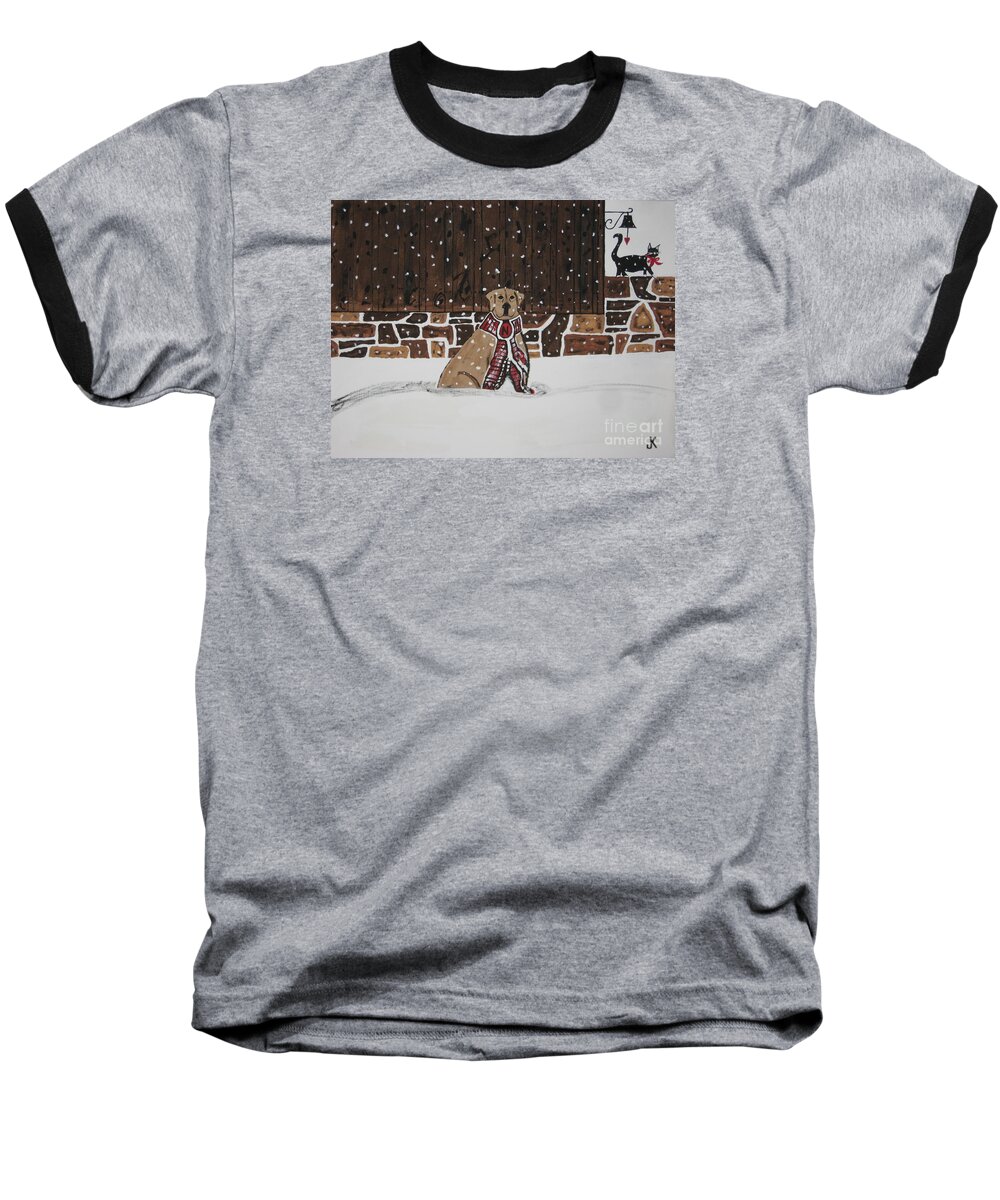 Baseball T-Shirt featuring the painting Ring The Dinner Bell by Jeffrey Koss