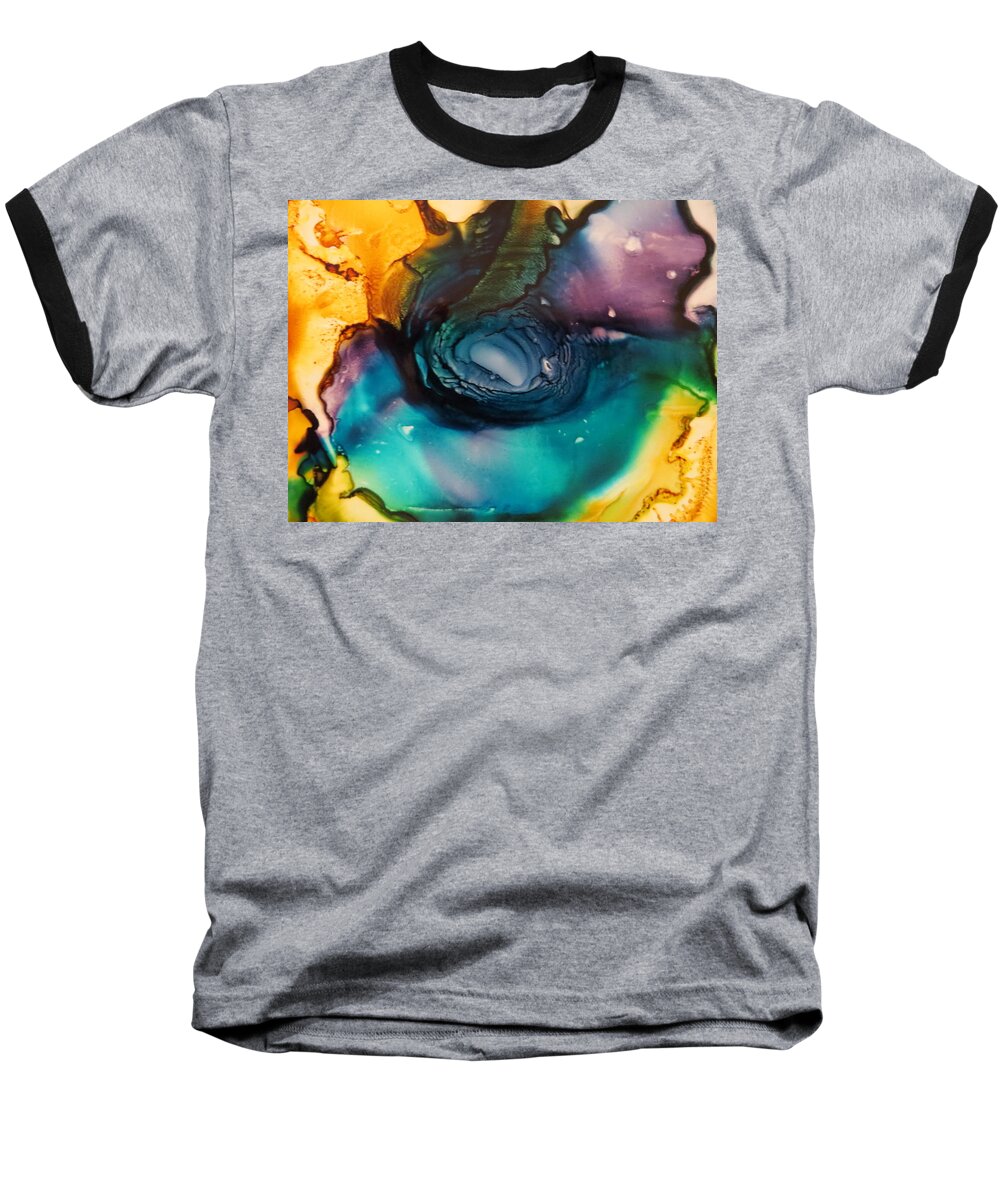 Abstract Baseball T-Shirt featuring the painting Ripples in Time by Soraya Silvestri