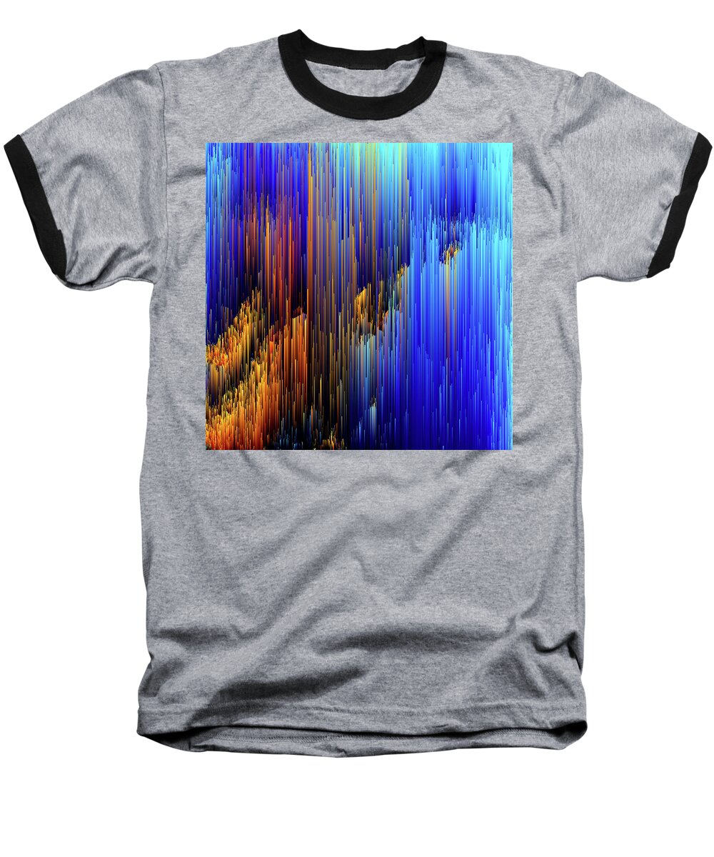 Trippy Baseball T-Shirt featuring the digital art Rise Up - Pixel Art by Jennifer Walsh