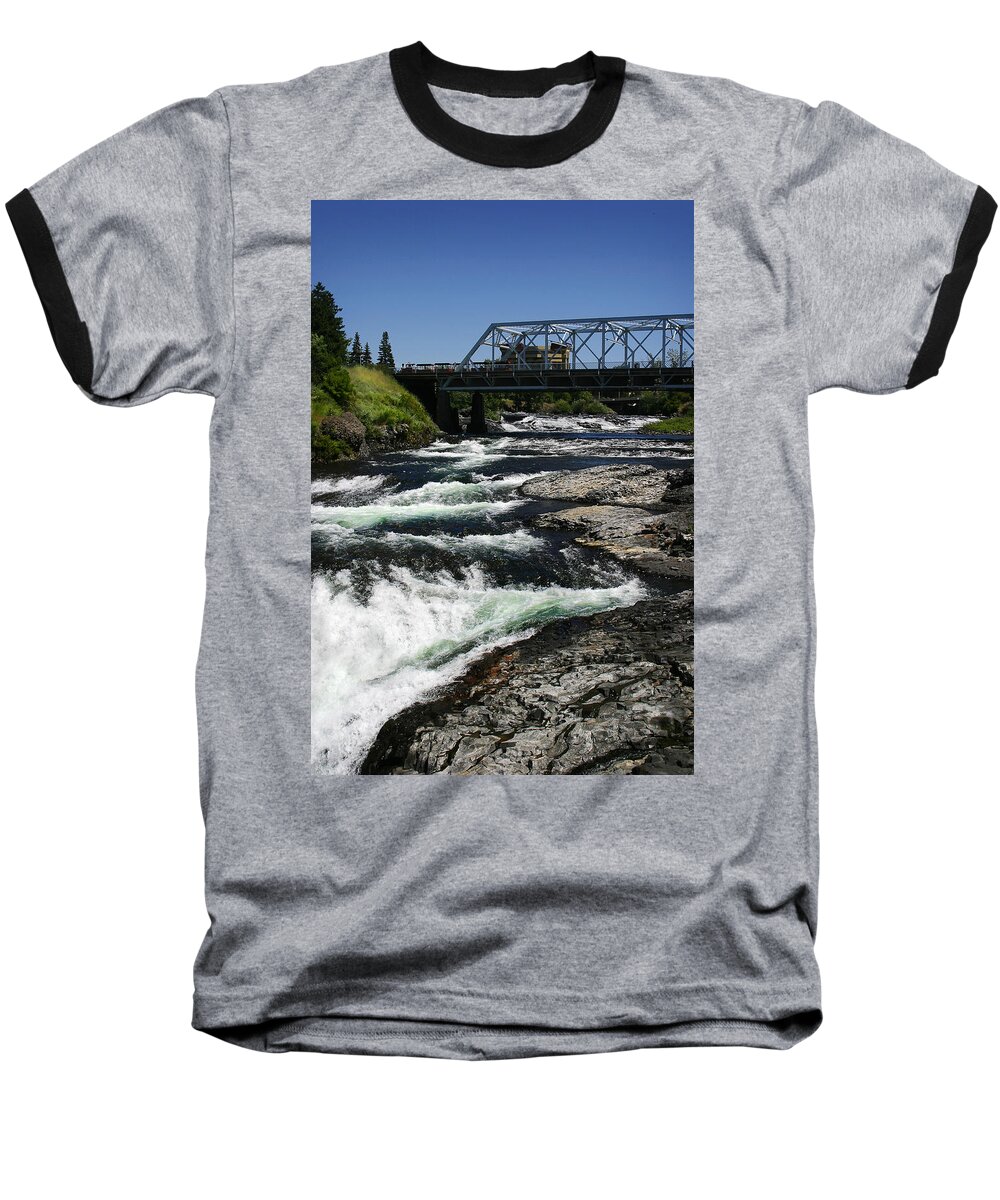River Baseball T-Shirt featuring the photograph River Bridge by Anthony Jones