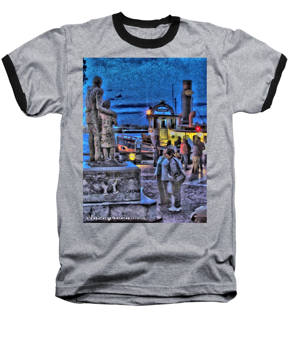 Savannah Baseball T-Shirt featuring the digital art River Street Blues by Vincent Green