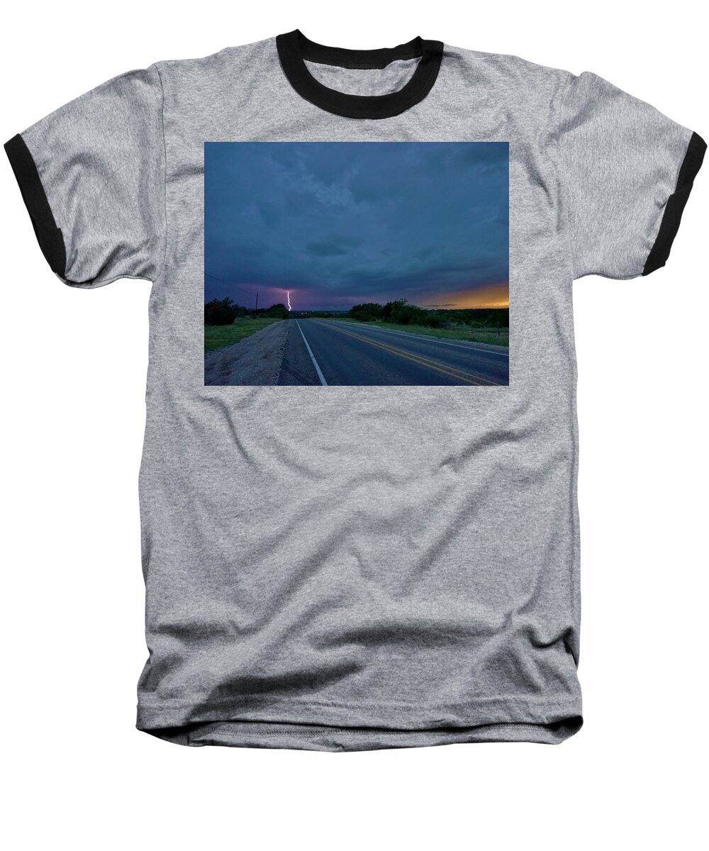Tornado Baseball T-Shirt featuring the photograph Road To The Storm by Ed Sweeney