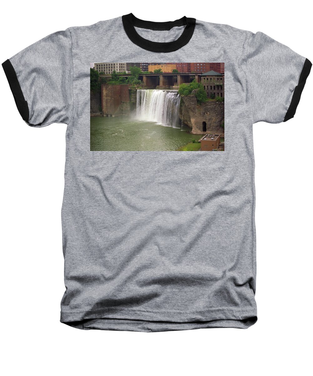 America Baseball T-Shirt featuring the photograph Rochester, New York - High Falls by Frank Romeo