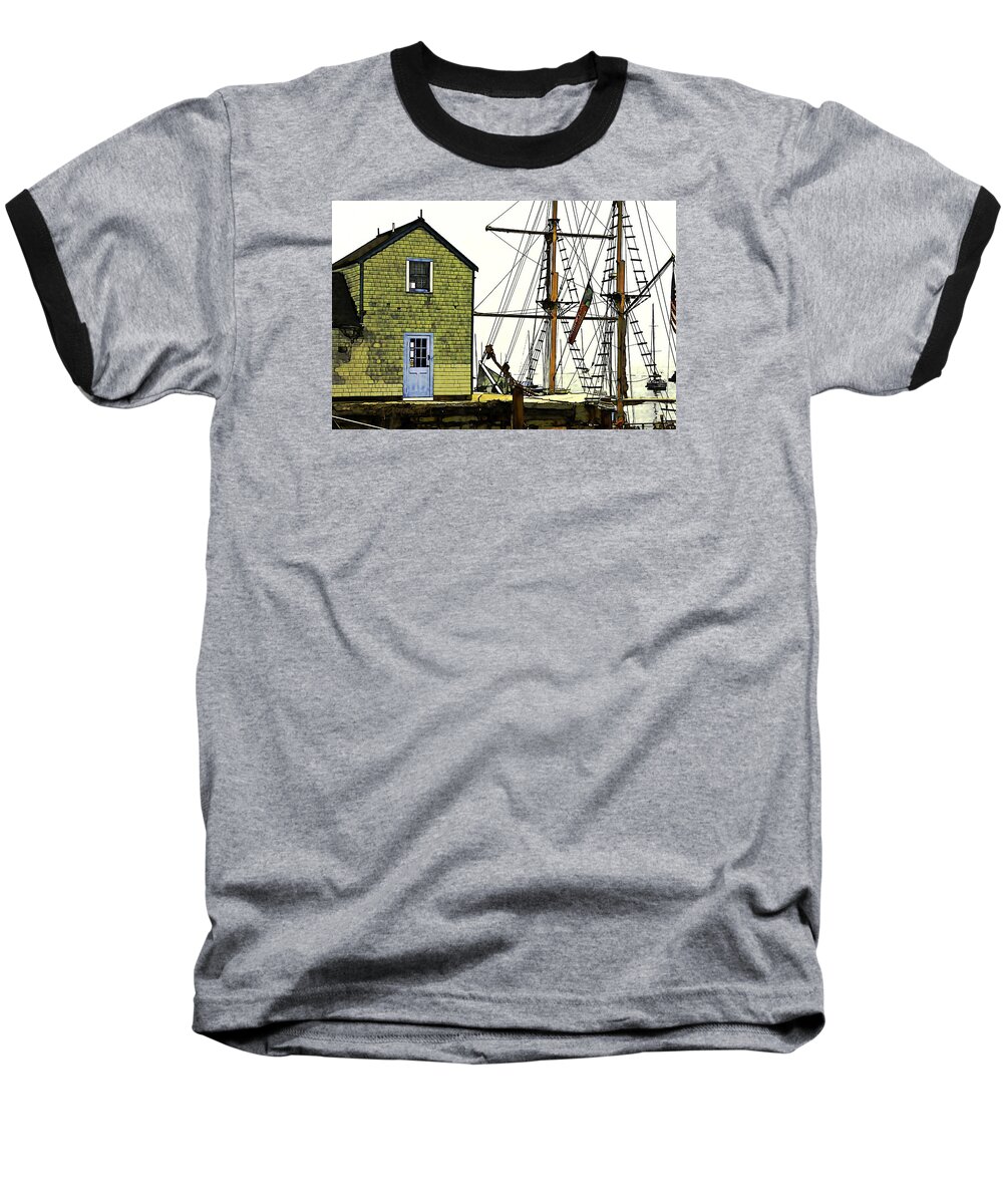 Rockport Baseball T-Shirt featuring the photograph Rockport Harbor by Tom Cameron