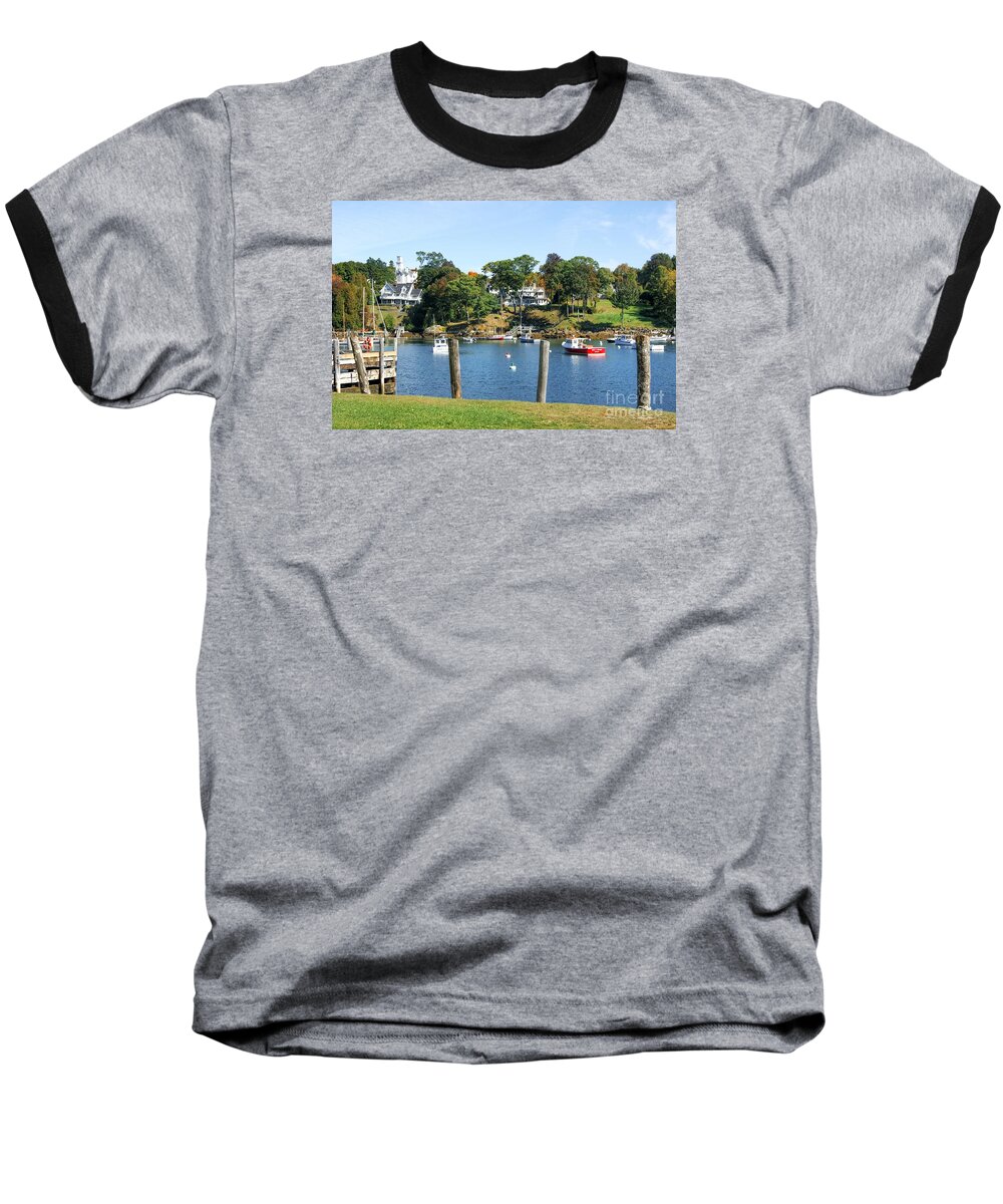 Rockport Baseball T-Shirt featuring the photograph Rockport Maine by David Birchall