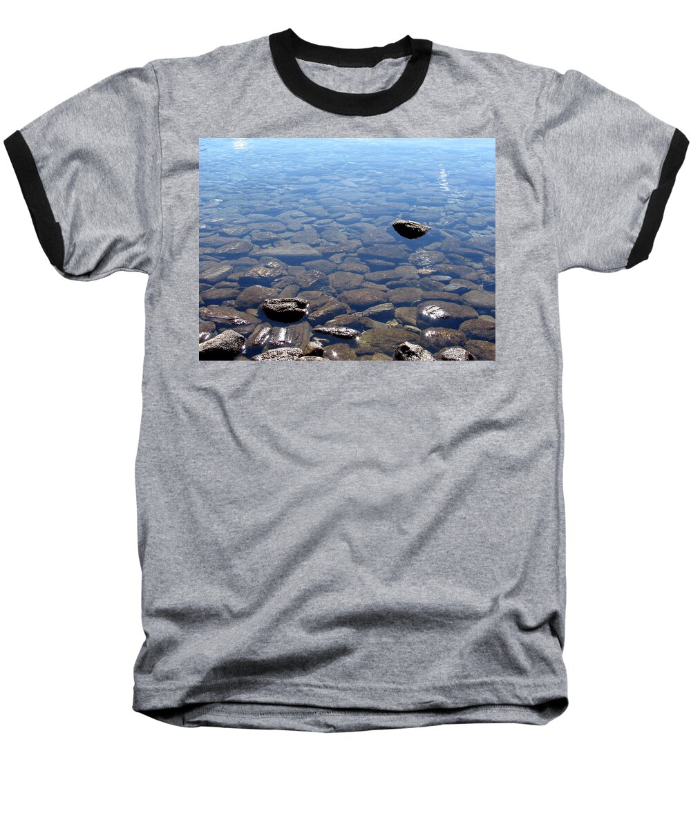 Lake Baseball T-Shirt featuring the photograph Rocks in Calm Waters by David Bader