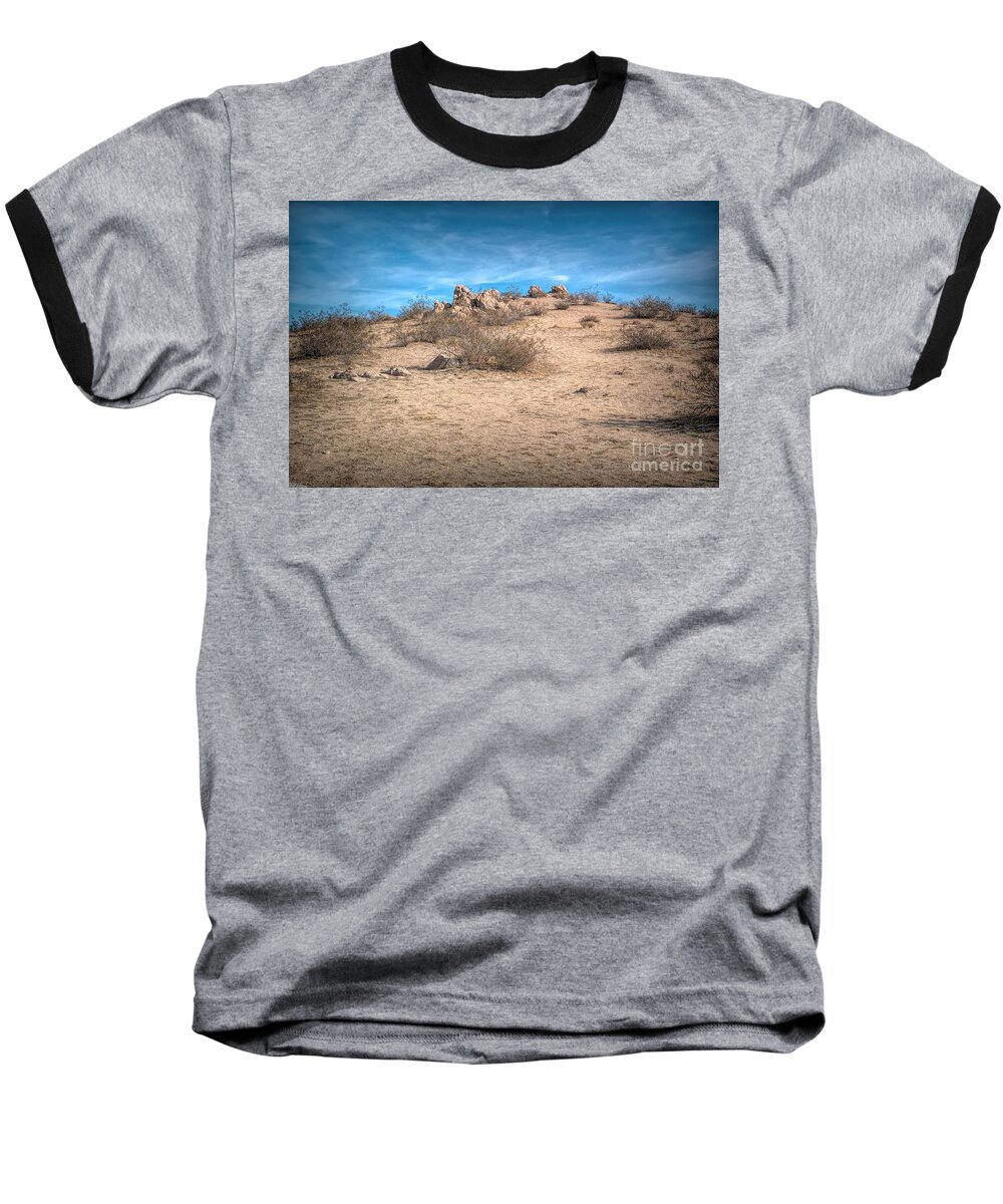 Saddleback Butte State Park; Trail; Hiking; Rocks; Hill; Mountain; Mojave Desert; Mohave Desert; Blue; Brown; Green; Joe Lach Baseball T-Shirt featuring the photograph Rocks on the Hill by Joe Lach