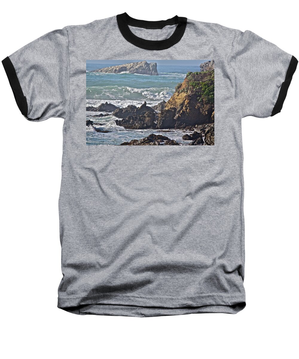 Sea Baseball T-Shirt featuring the photograph Rocky Coast by Diana Hatcher