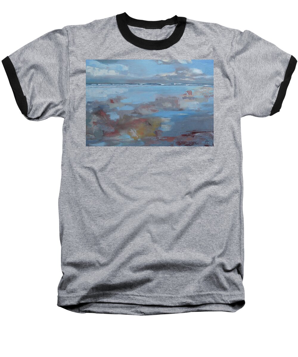 Ocean Baseball T-Shirt featuring the painting Rolling Fog by Trina Teele