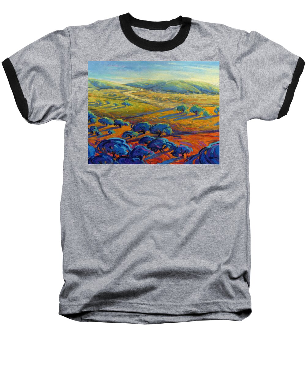 Rolling Baseball T-Shirt featuring the painting Rolling Hills 3 by Konnie Kim