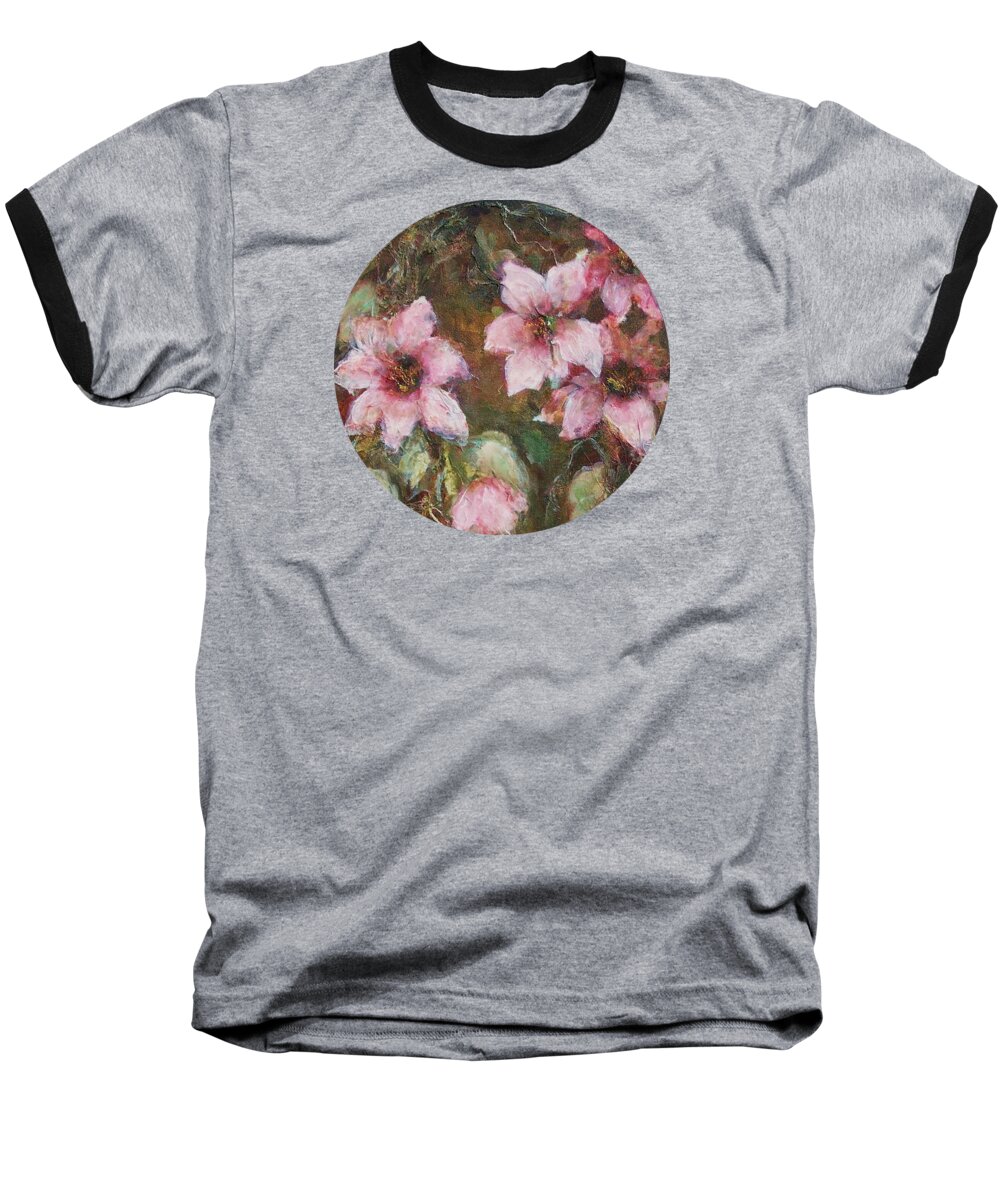 Floral Baseball T-Shirt featuring the painting Romance by Mary Wolf