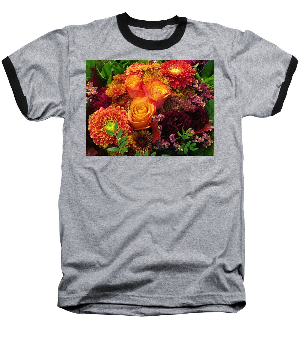 Ornamental Flowers Baseball T-Shirt featuring the photograph Romance of Autumn by Rosita Larsson