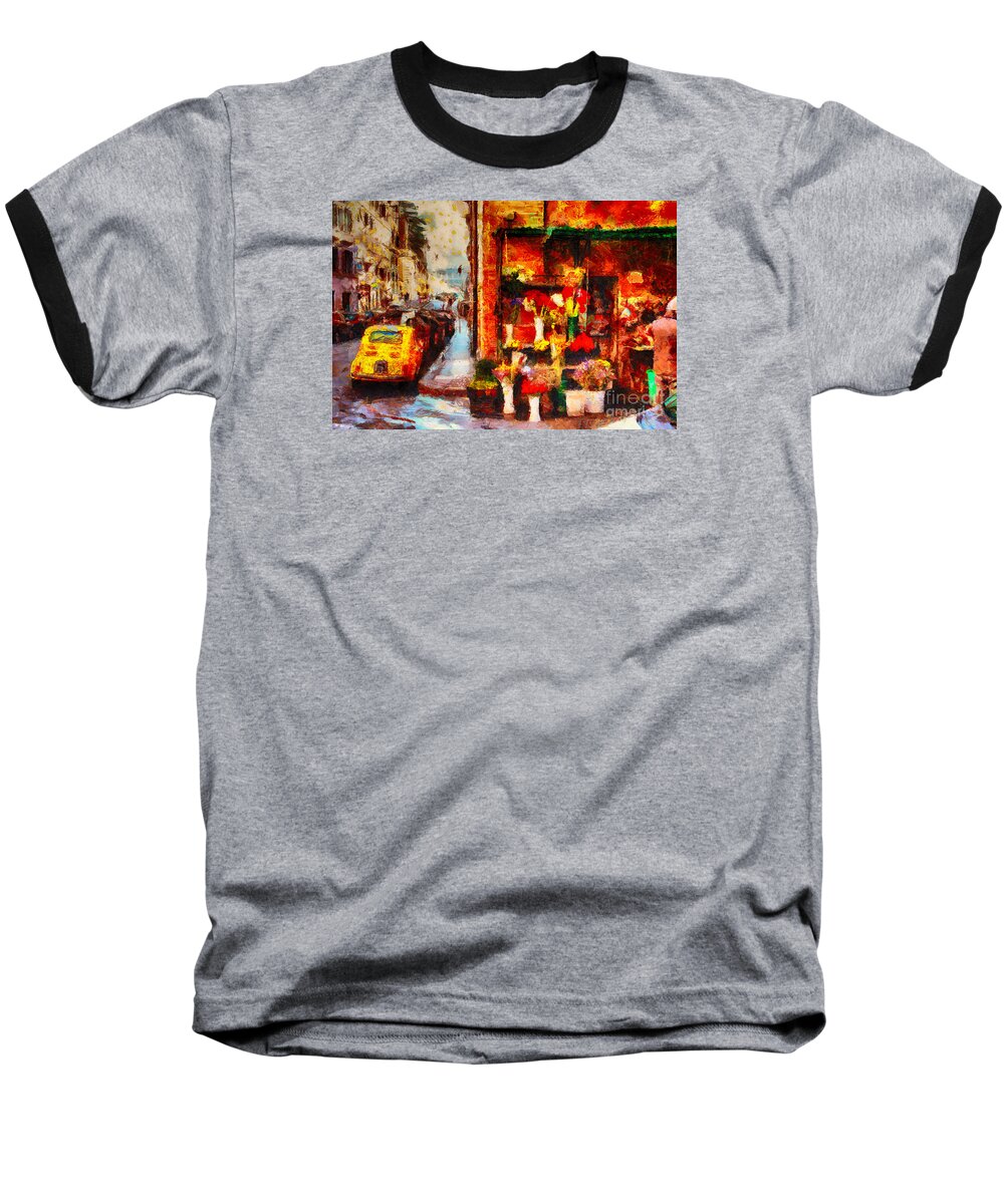 Rome Colors Baseball T-Shirt featuring the photograph Rome Street Colors by Stefano Senise
