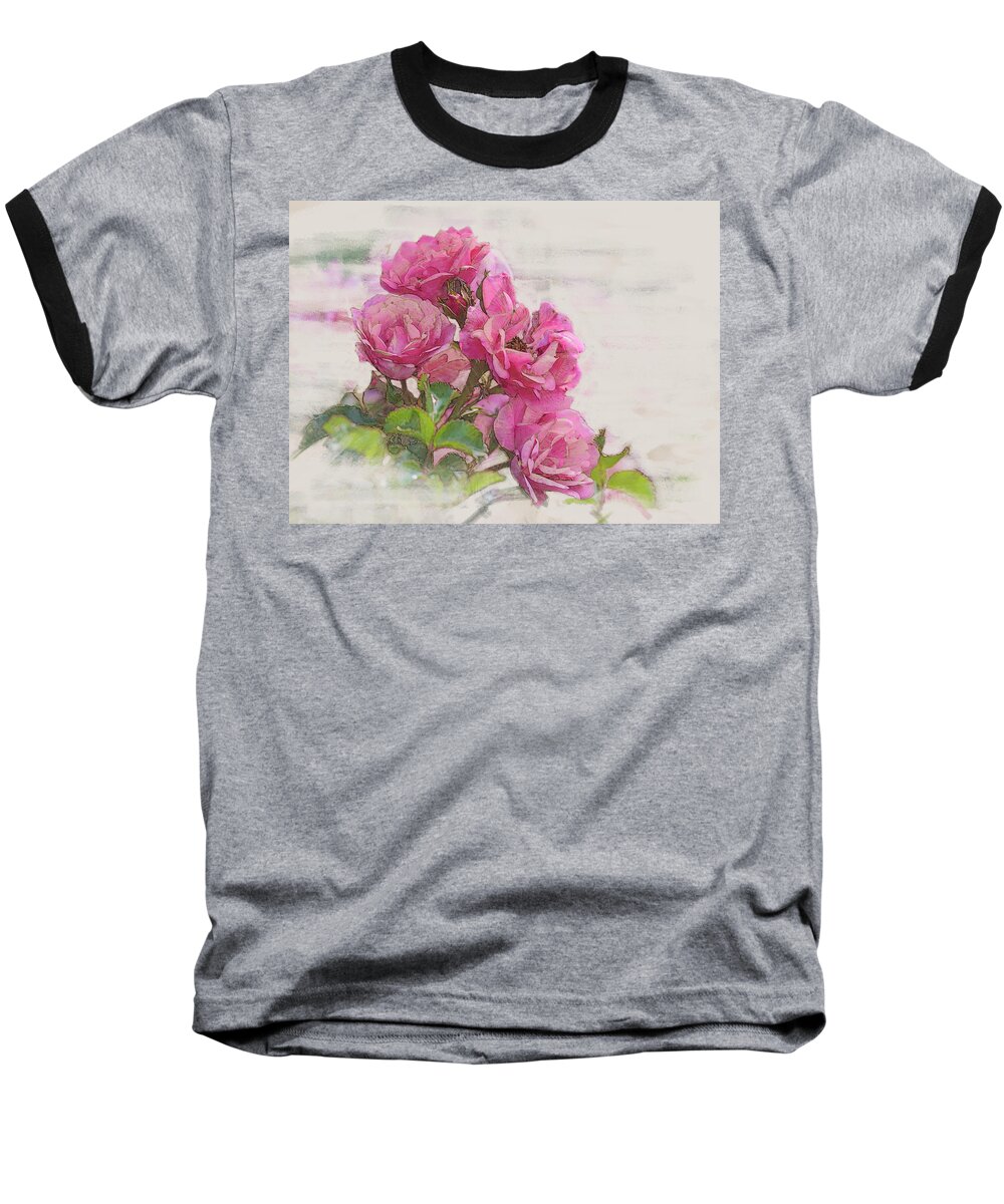 300 Mm F/4 Is Usm Baseball T-Shirt featuring the digital art Rose 2 by Mark Mille