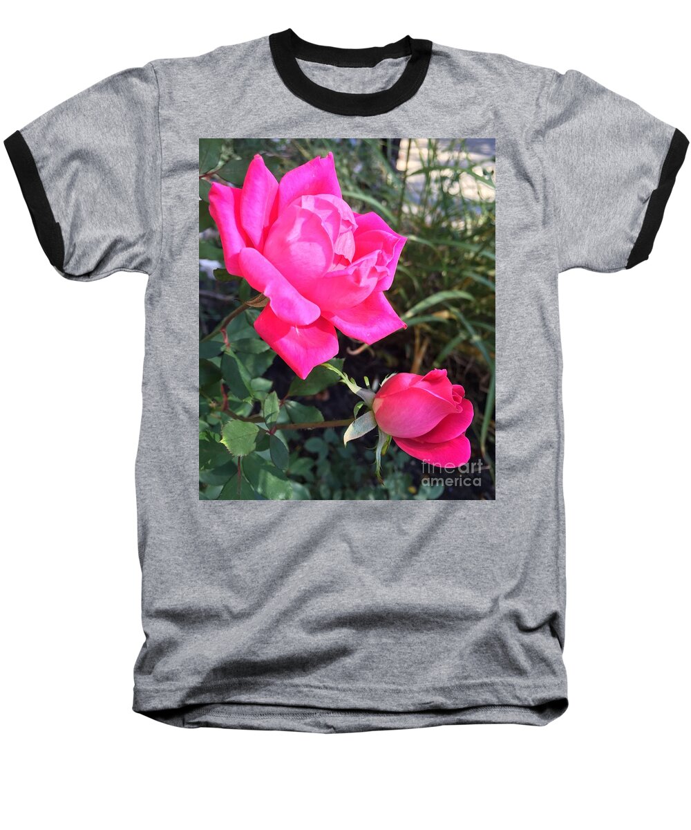 Rose Baseball T-Shirt featuring the photograph Rose Duet by CAC Graphics