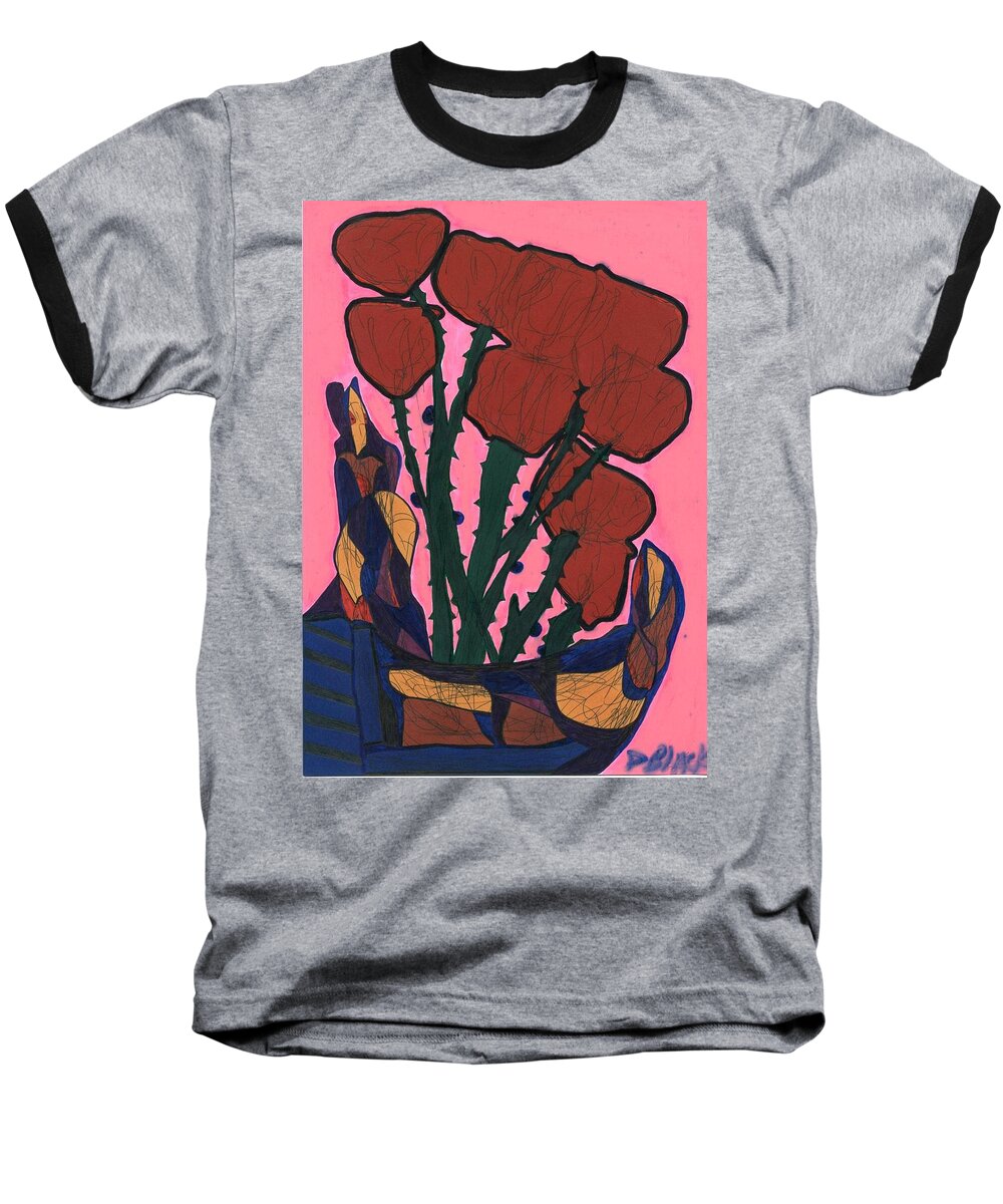 Multicultural Nfprsa Product Review Reviews Marco Social Media Technology Websites \\\\in-d�lj\\\\ Darrell Black Definism Artwork Baseball T-Shirt featuring the drawing Rosebed by Darrell Black