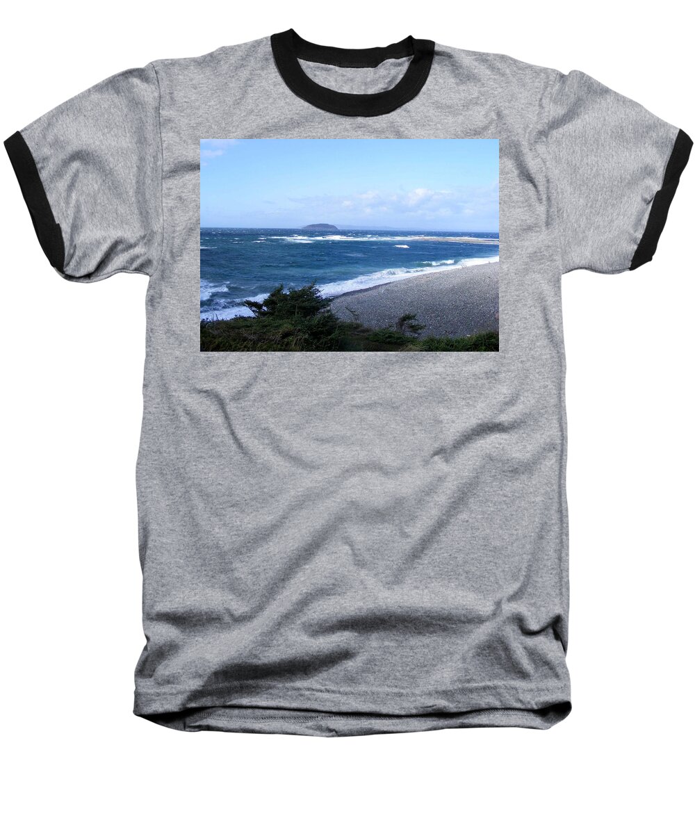 Windy Baseball T-Shirt featuring the photograph Rough Day on the point by Barbara A Griffin
