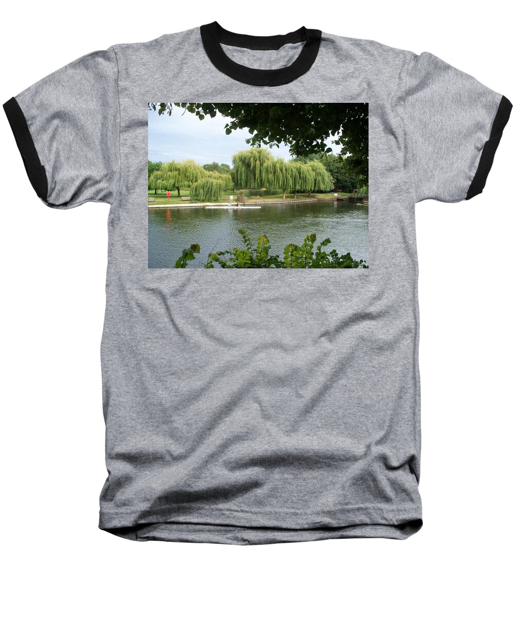Boat Baseball T-Shirt featuring the photograph Rower on River Avon by Kenlynn Schroeder