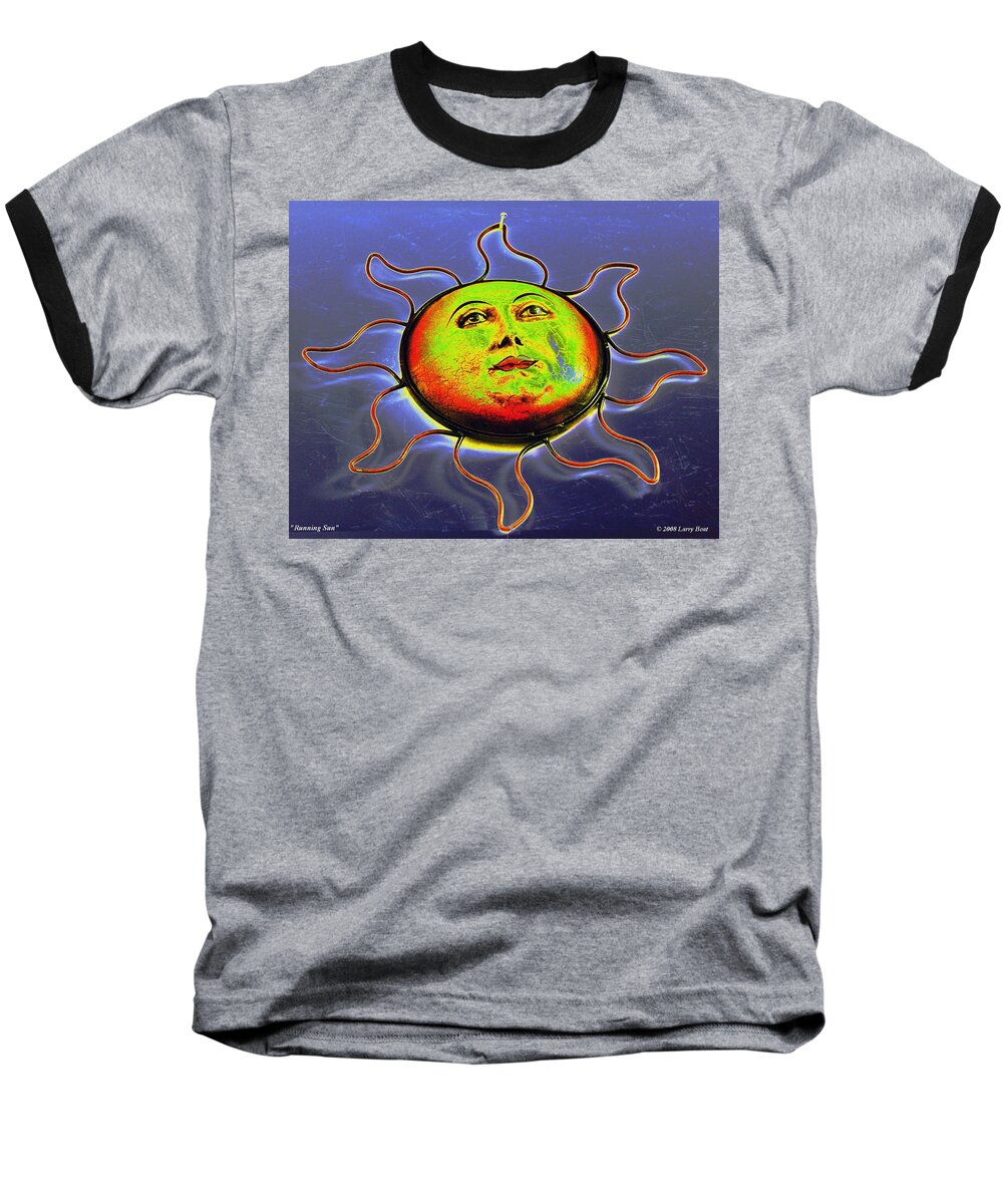Sun Baseball T-Shirt featuring the photograph Running Sun by Larry Beat
