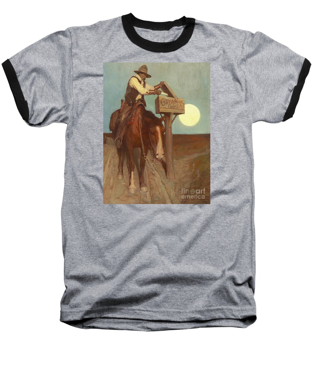 Moon Baseball T-Shirt featuring the painting Rural Delivery by Newell Convers Wyeth