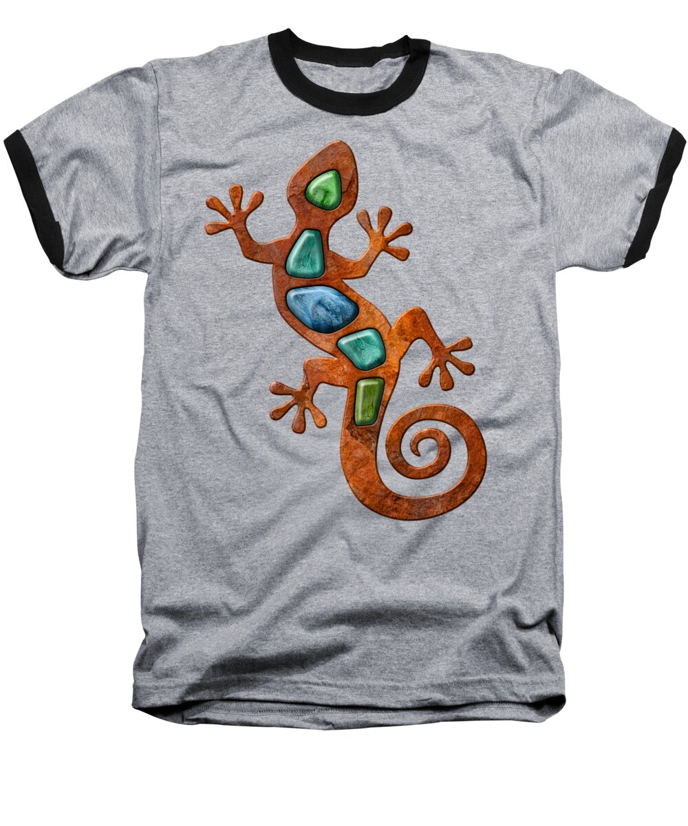 Lizard Baseball T-Shirt featuring the photograph Rust Lizard Shirt by WB Johnston