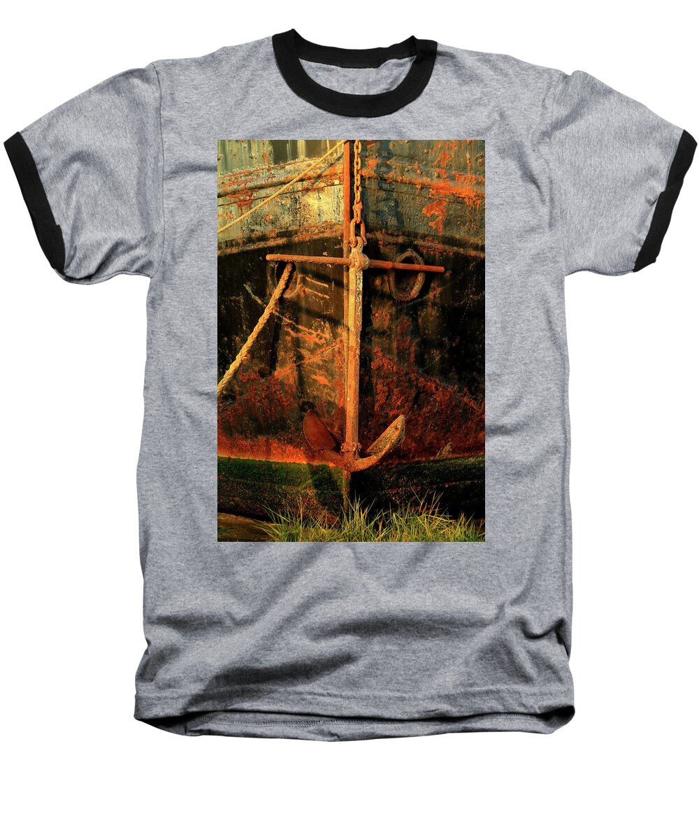 Rusting Anchor Boat Water Baseball T-Shirt featuring the photograph Rusting Anchor by Ian Sanders