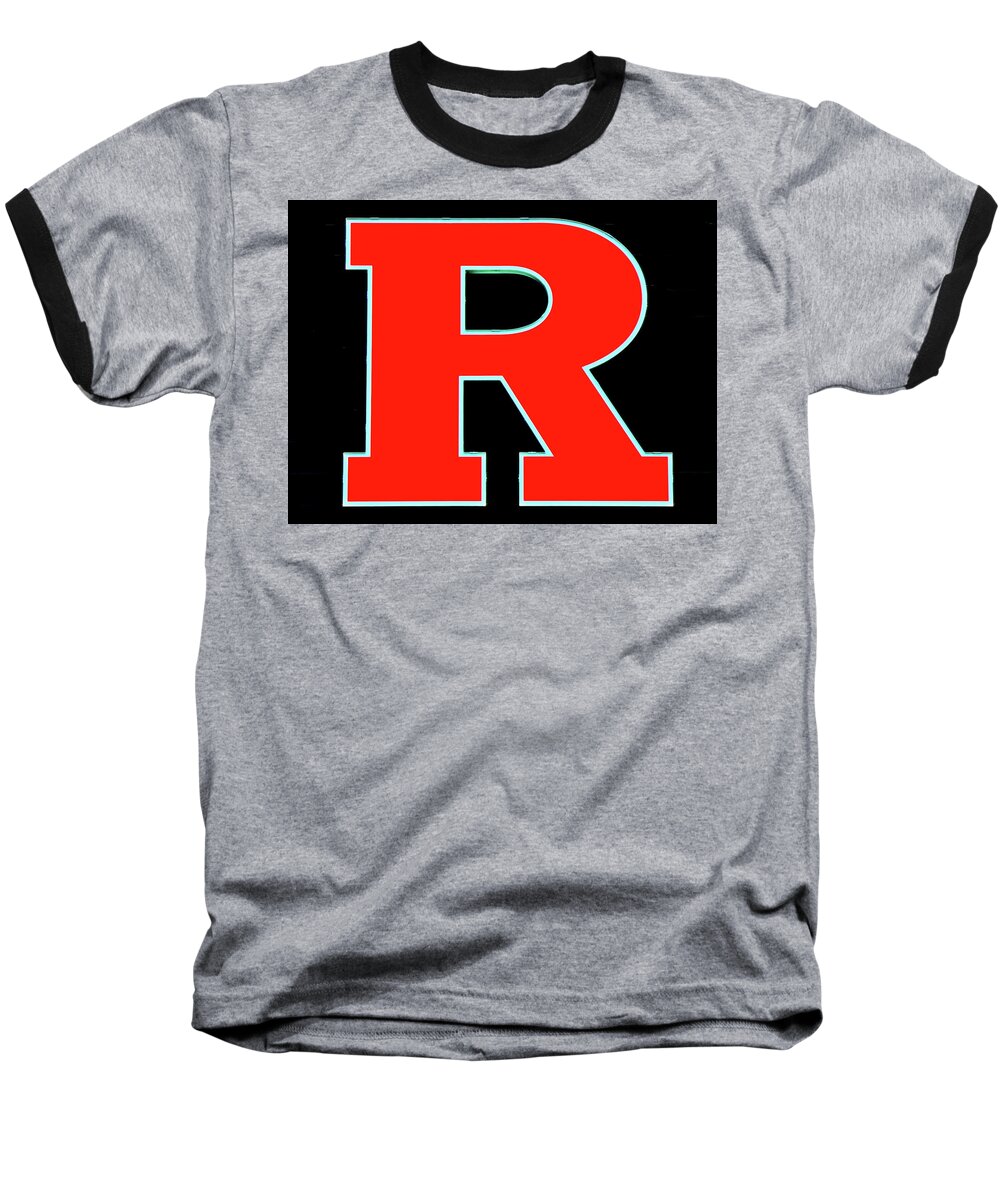 Rutgers Block R Baseball T-Shirt featuring the photograph Rutgers Block R # 4 by Allen Beatty