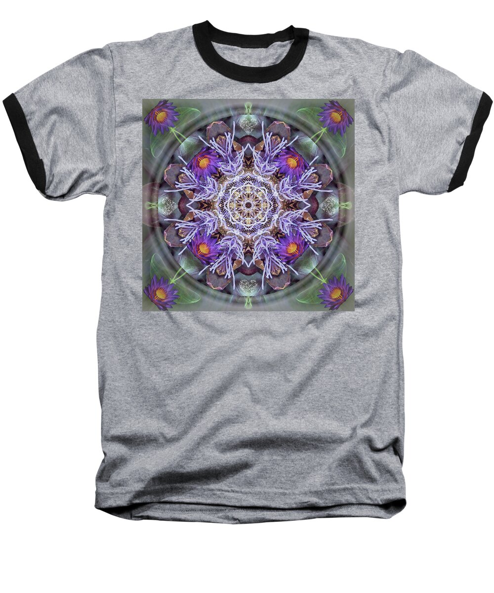 Lotus Baseball T-Shirt featuring the digital art Sacred Emergence by Alicia Kent