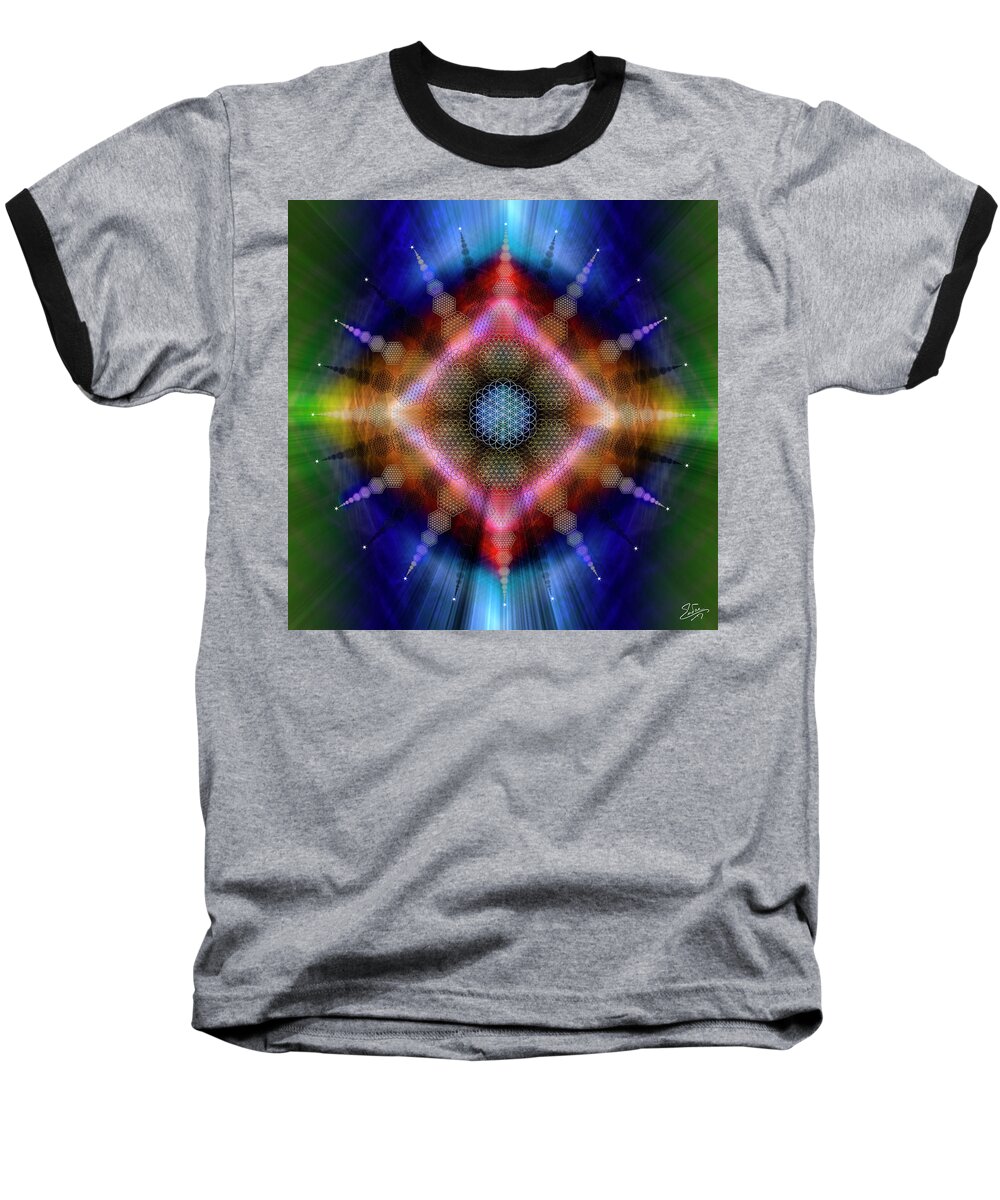 Endre Baseball T-Shirt featuring the digital art Sacred Geometry 645 by Endre Balogh