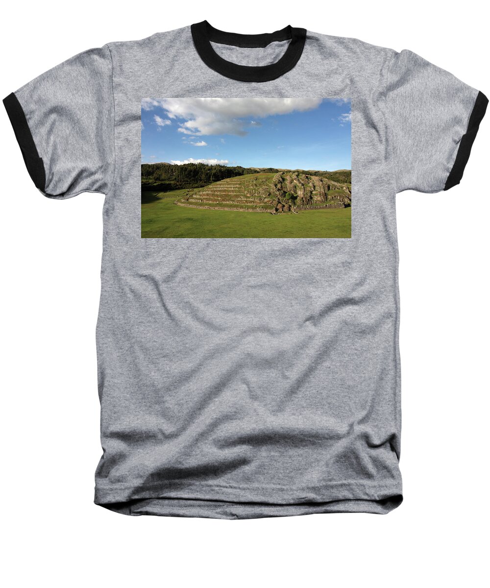 Sacsayhuaman Baseball T-Shirt featuring the photograph Sacsayhuaman Complex, Cusco, Peru by Aidan Moran