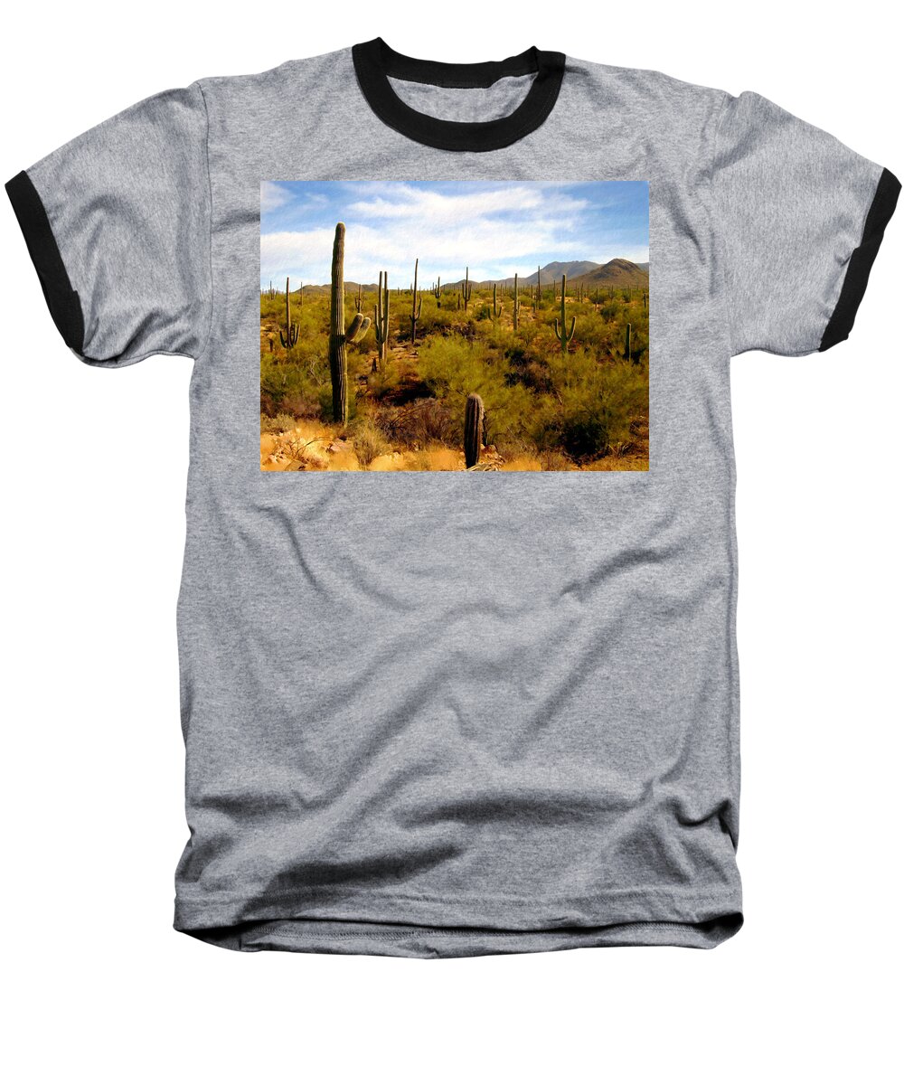 Saguaro Baseball T-Shirt featuring the photograph Saguaro National Park by Kurt Van Wagner