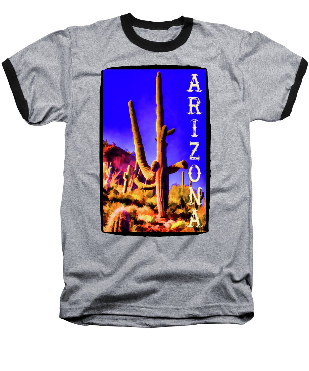 Arizona Baseball T-Shirt featuring the photograph Saguaros Everywhere by Roger Passman