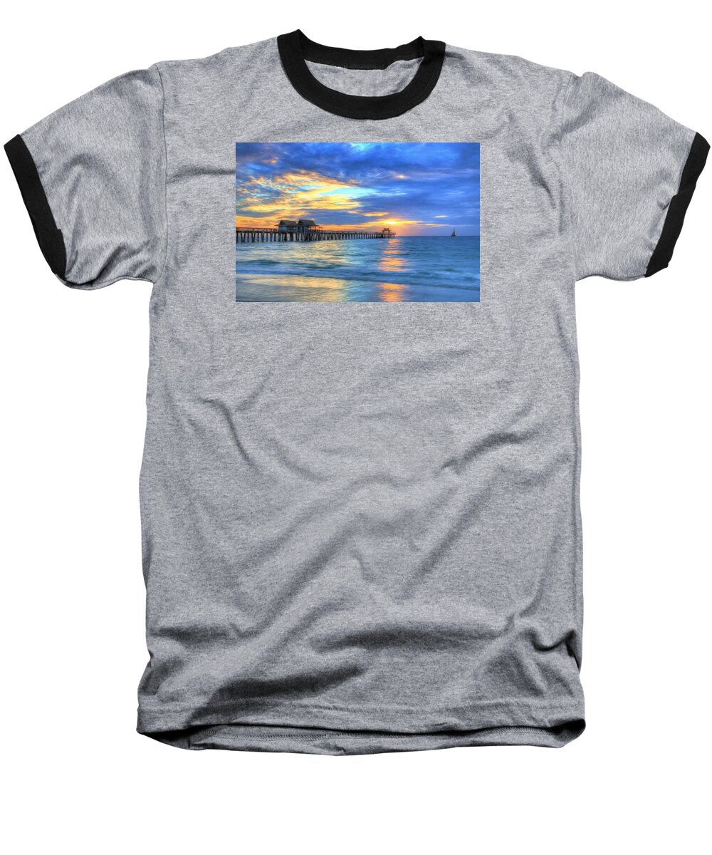 Sunset Baseball T-Shirt featuring the digital art Sailor's Delight by Sharon Batdorf