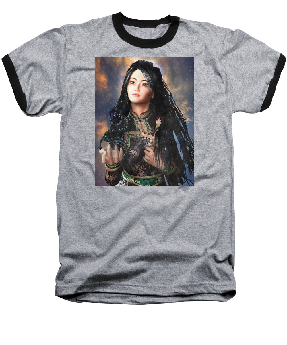 Saint Agnes Le Thi Thanh Baseball T-Shirt featuring the painting Saint Agnes of Vietnam 7 by Suzanne Silvir