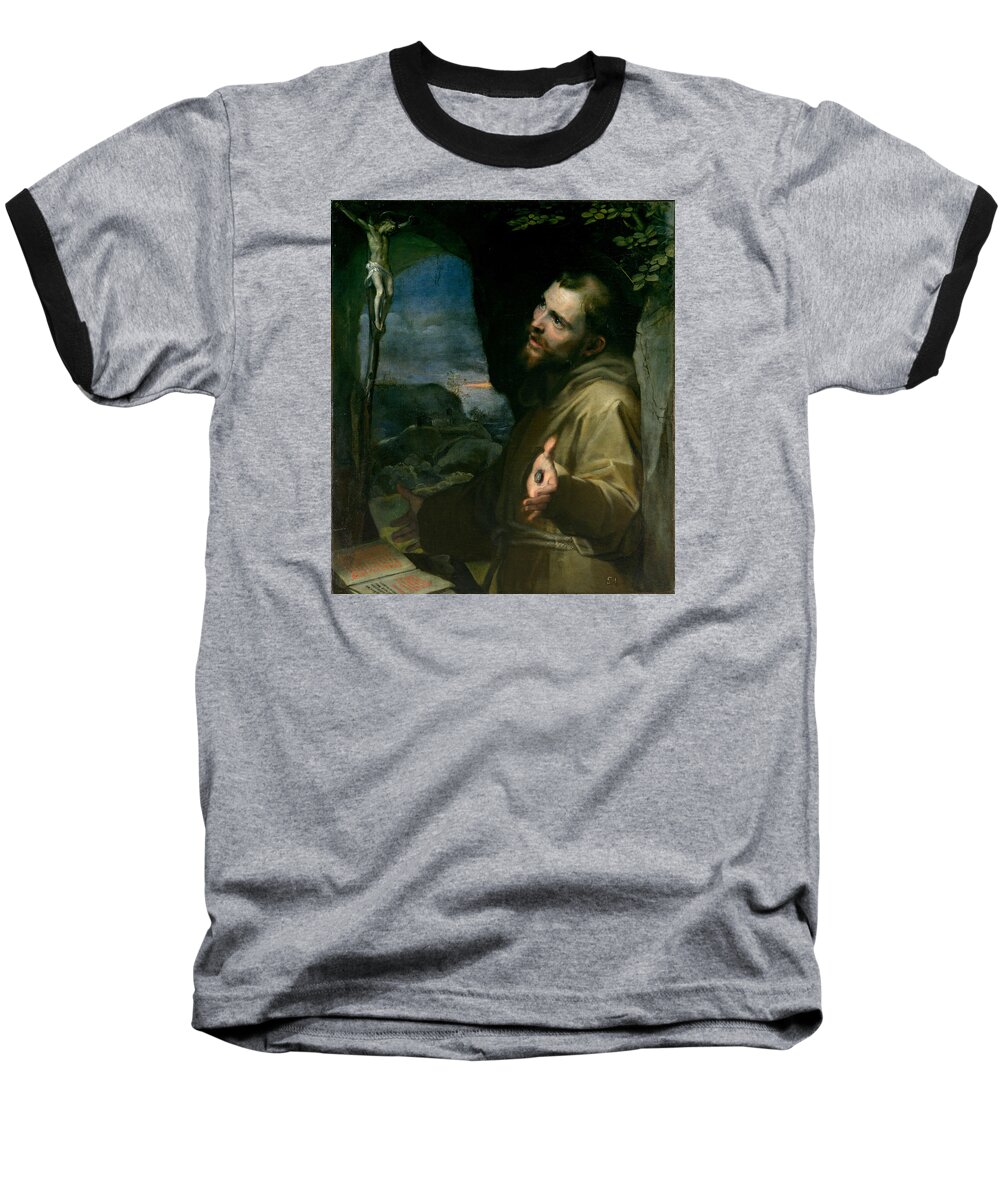 Federico Barocci Baseball T-Shirt featuring the painting Saint Francis by Federico Barocci