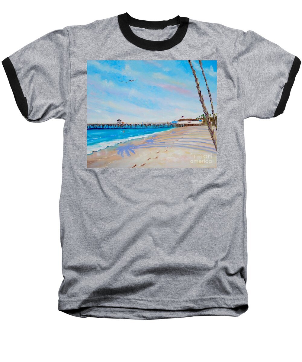 San Clemente Baseball T-Shirt featuring the painting San Clemente Walk by Mary Scott