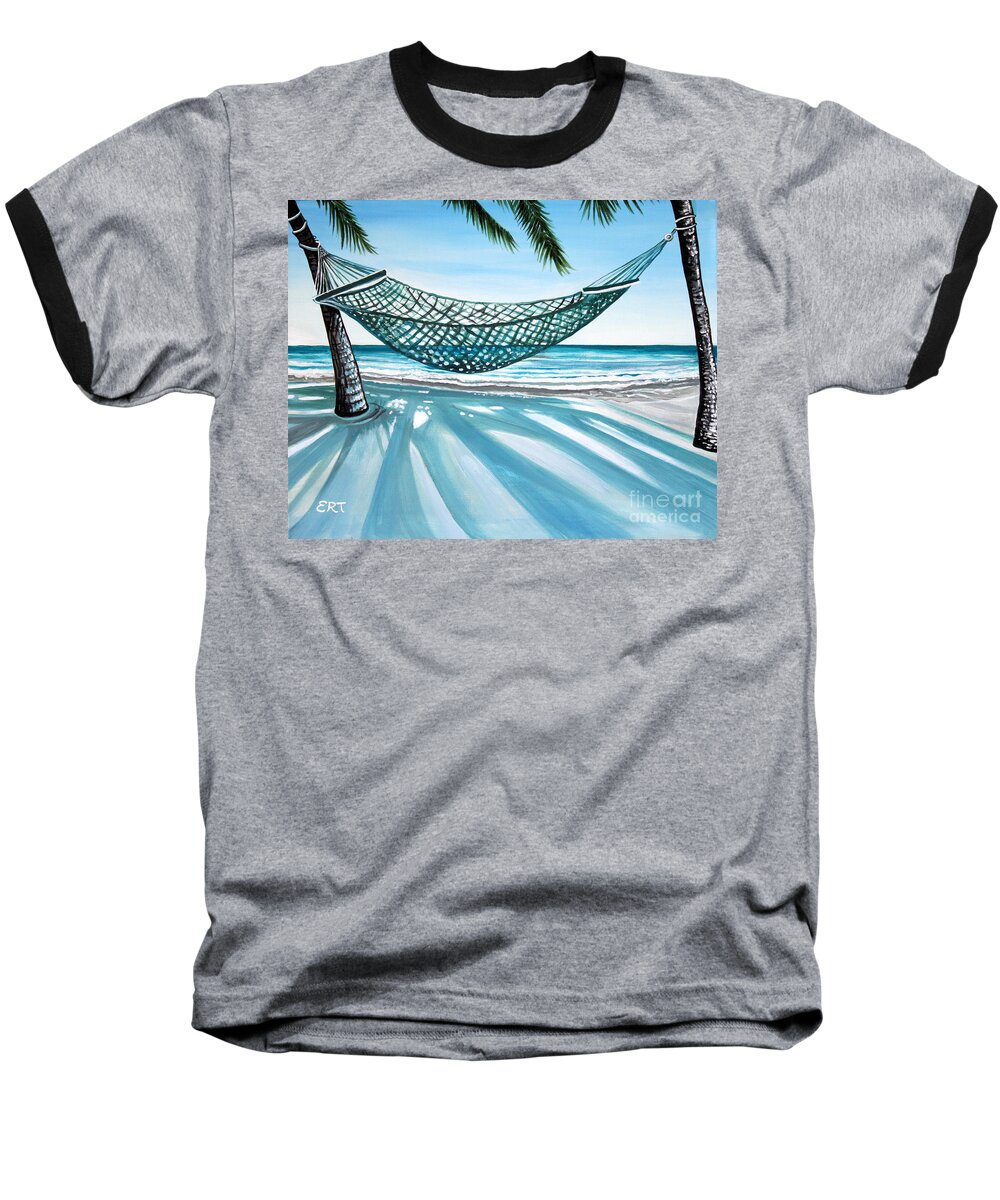 Landscape Baseball T-Shirt featuring the painting Sand and Shadows by Elizabeth Robinette Tyndall