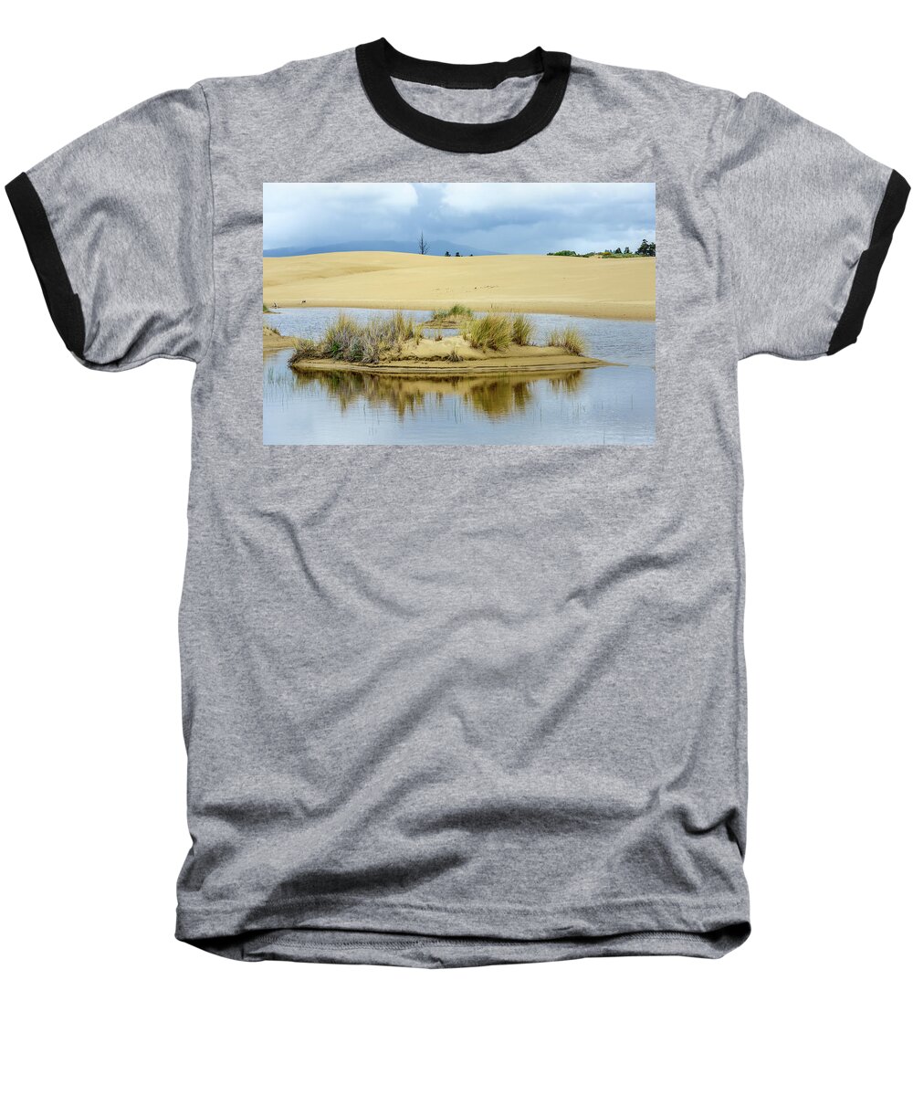 Ponds Baseball T-Shirt featuring the photograph Sand Dunes and Water by Jerry Cahill