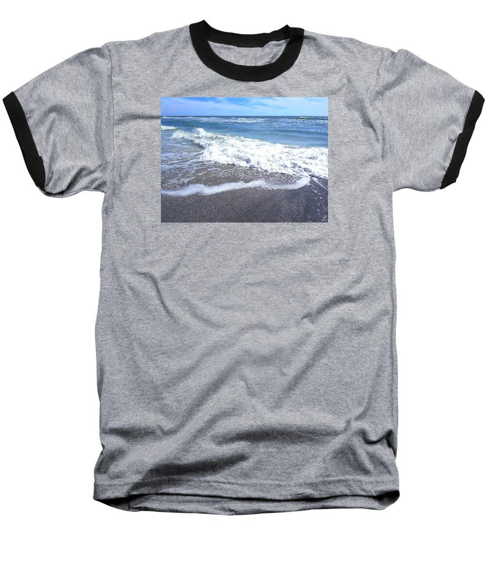 Sand Baseball T-Shirt featuring the photograph Sand, Sea, Sun No. 1 by Ginny Schmidt