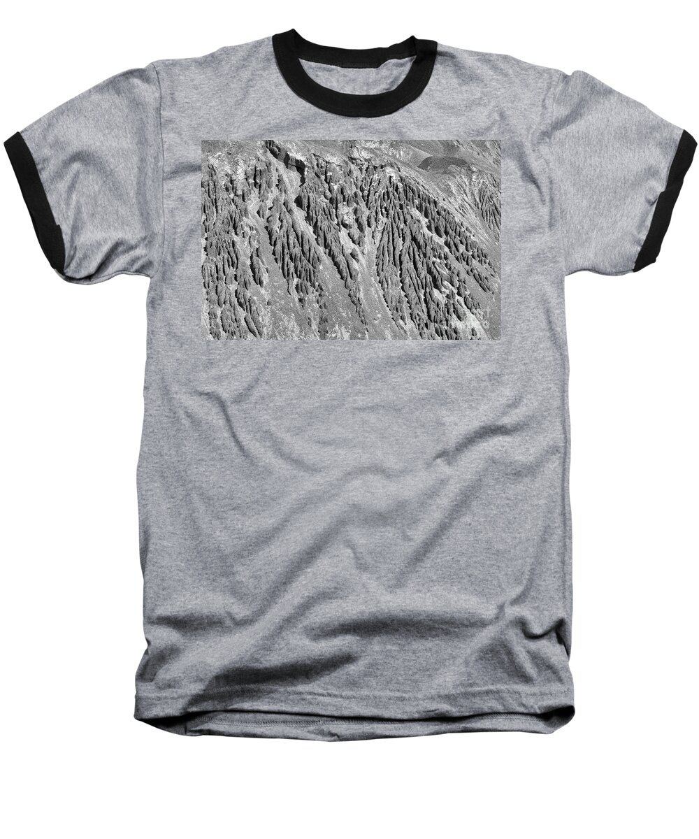 Minnie Miller Falls Baseball T-Shirt featuring the photograph Sands of Time Monochrome Art by Kaylyn Franks by Kaylyn Franks
