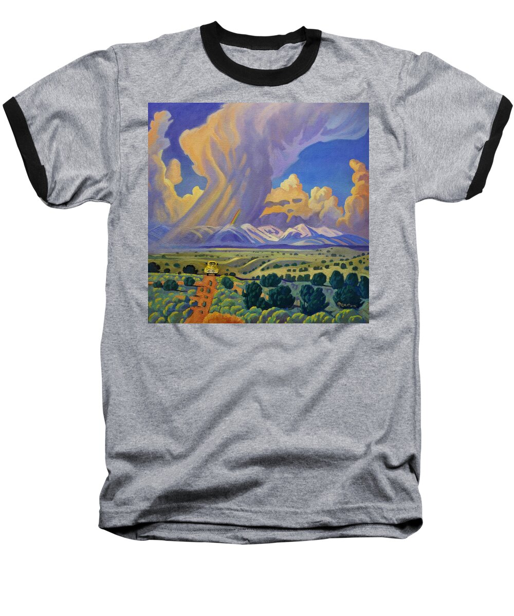 Sky Baseball T-Shirt featuring the painting Sangre de Christo Passage by Art West