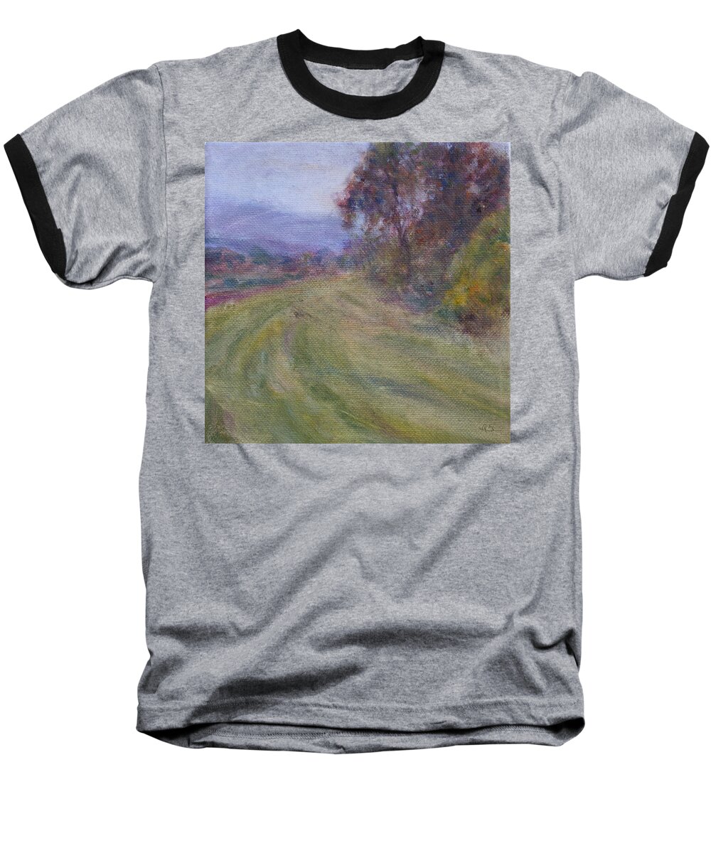 Water Baseball T-Shirt featuring the painting Sauvie Green by Quin Sweetman