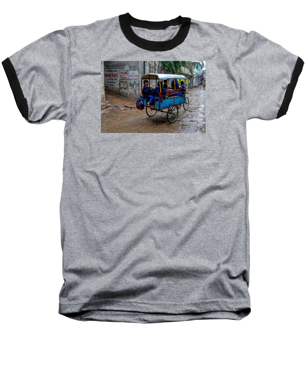 School Baseball T-Shirt featuring the photograph School Cart by M G Whittingham