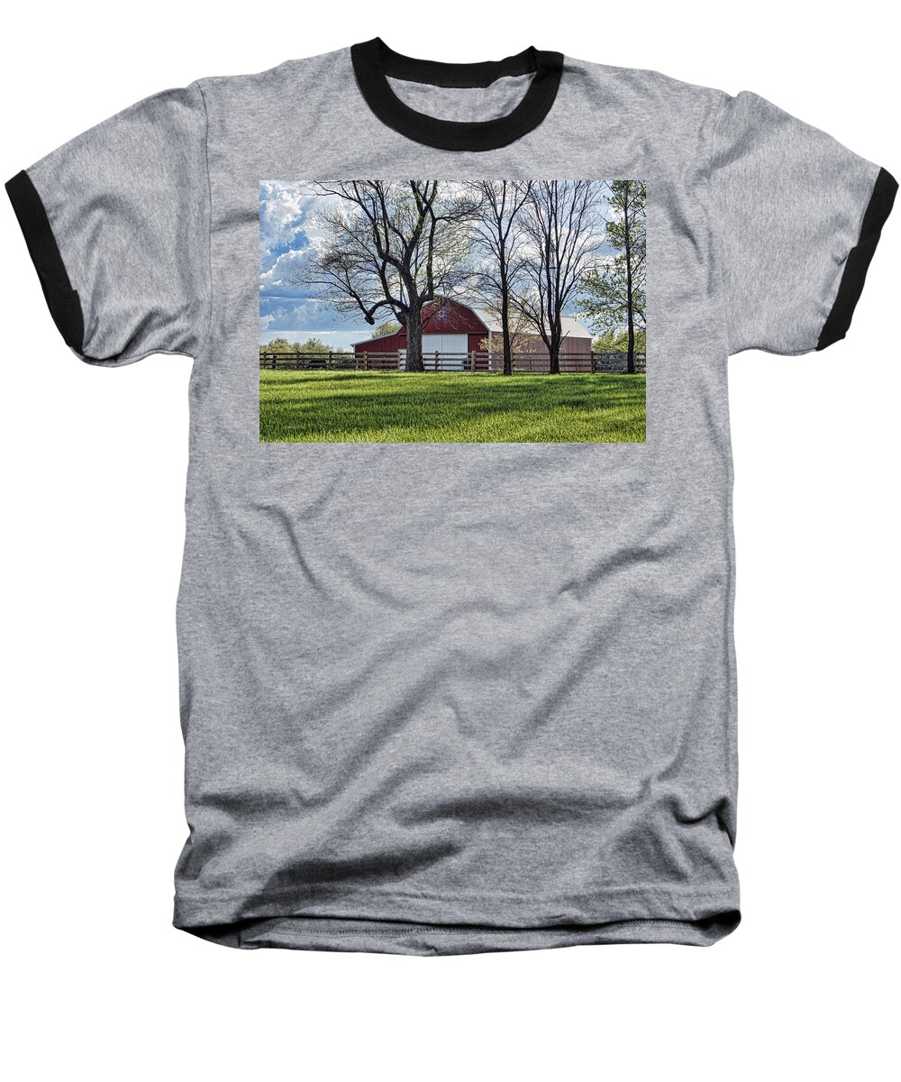 Barn Baseball T-Shirt featuring the photograph Schooler Road Barn by Cricket Hackmann