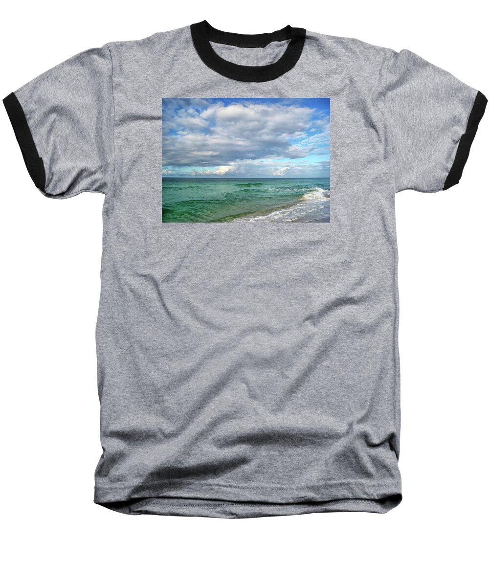 Surf Baseball T-Shirt featuring the photograph Sea and Sky - Florida by Sandy Keeton