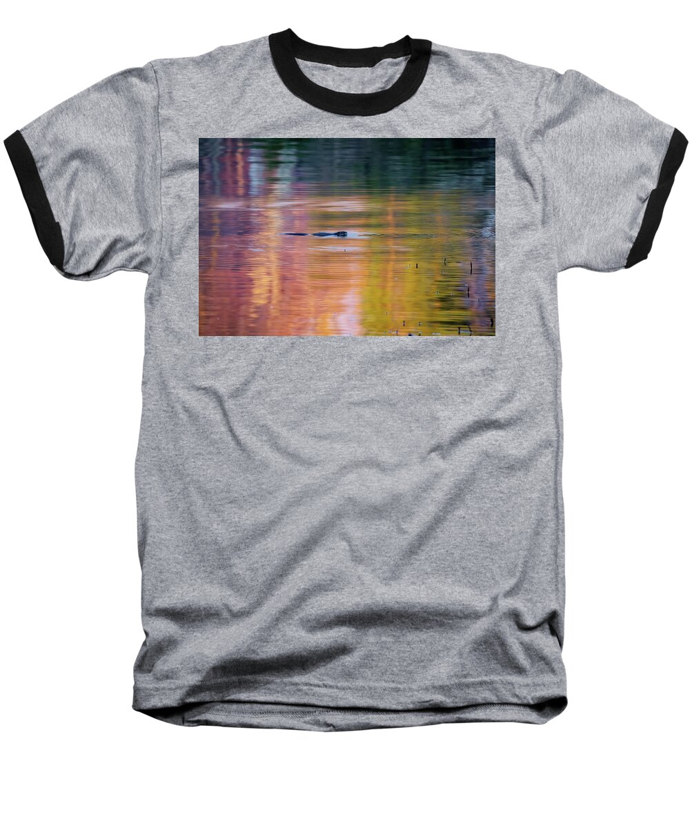 Beaver Baseball T-Shirt featuring the photograph Sea of Color by Bill Wakeley
