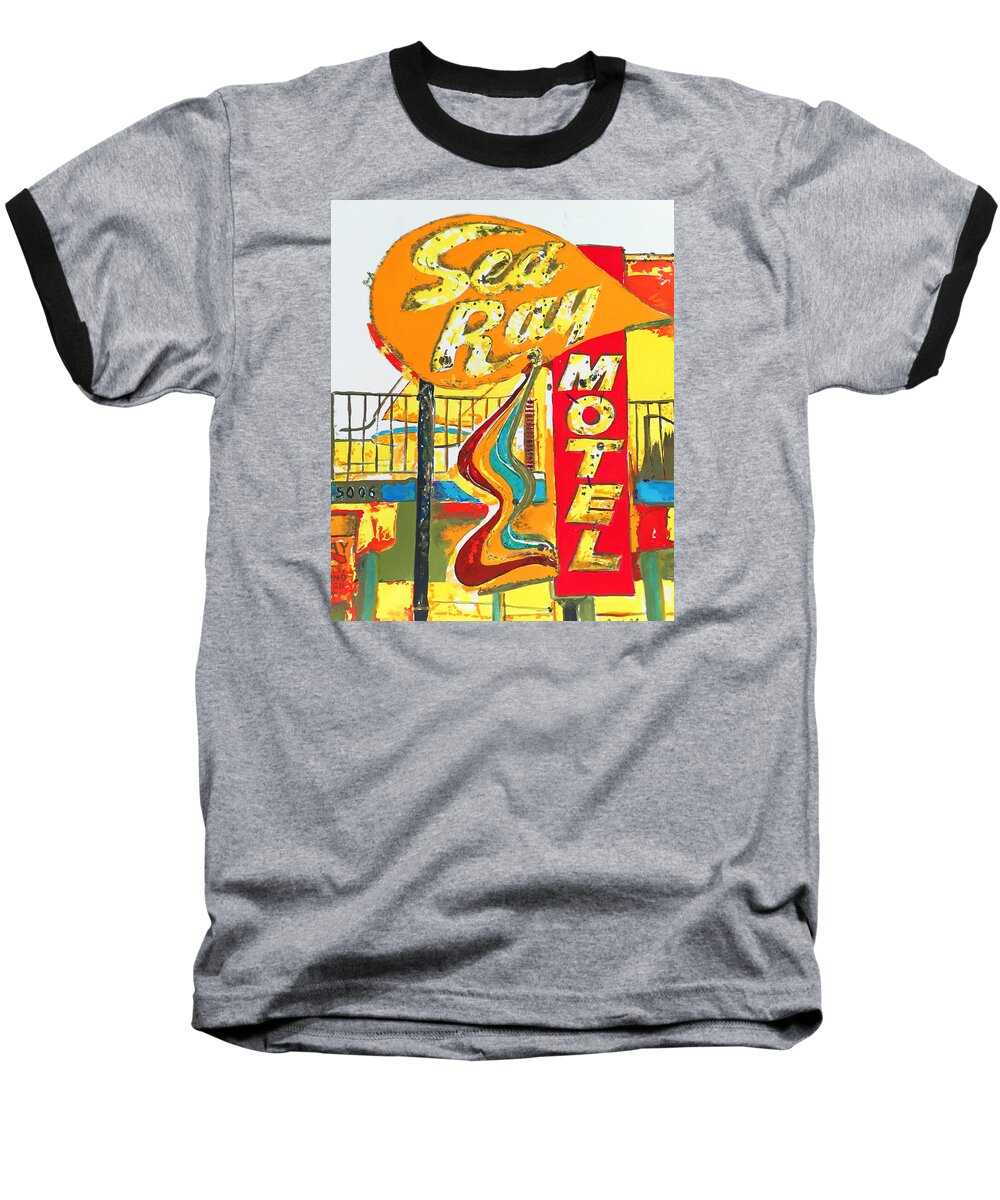 Painting Baseball T-Shirt featuring the painting Sea Ray Motel by Beth Saffer