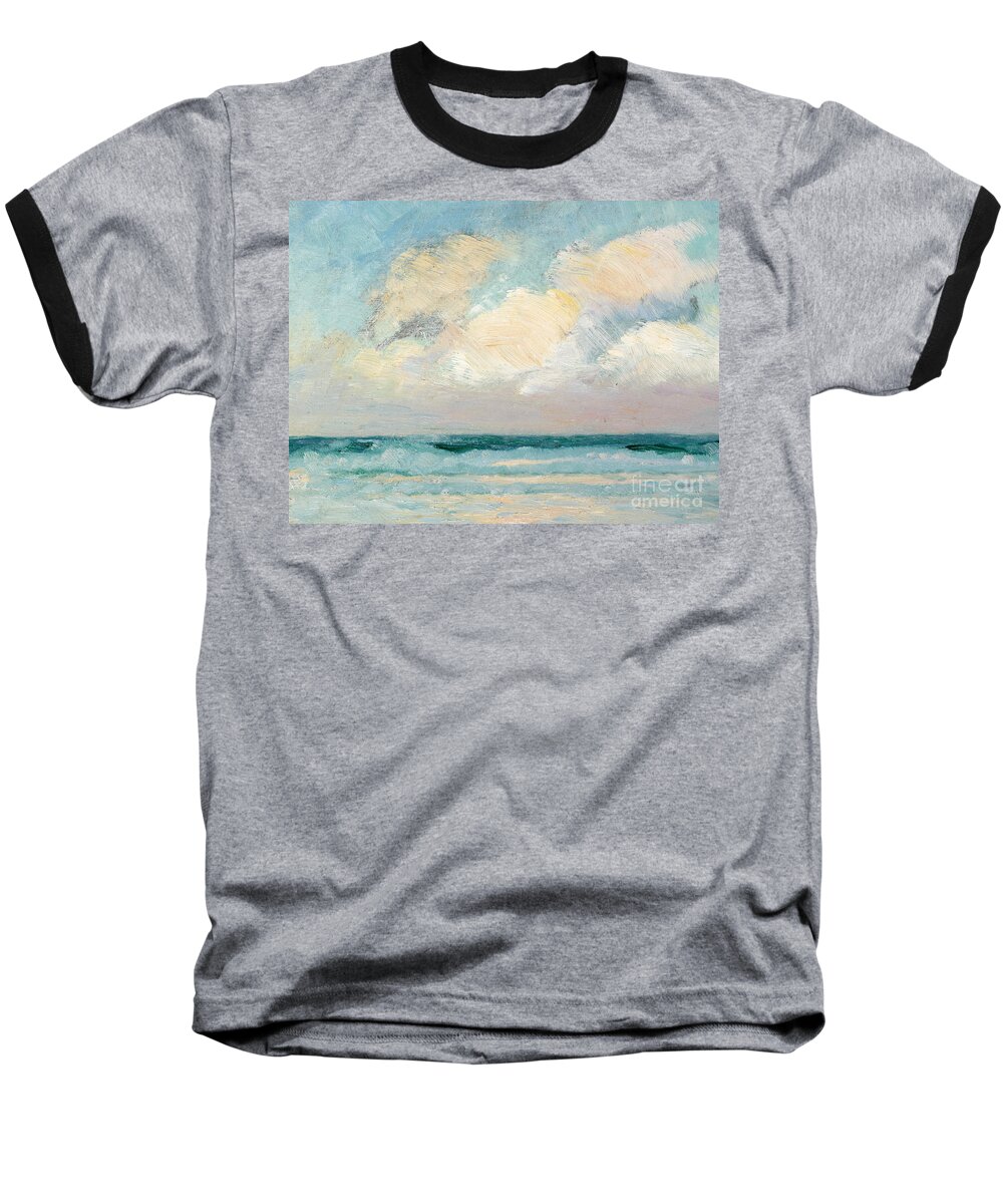 Seascape Baseball T-Shirt featuring the painting Sea Study, Morning by AS Stokes